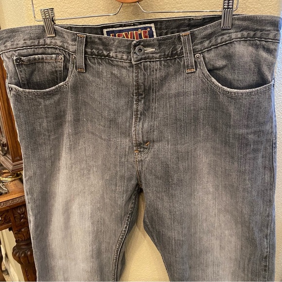 LEVI’S 514 Men Gray Slim Straight Denim Jeans Size 40-Been Hemmed - Picture 2 of 7
